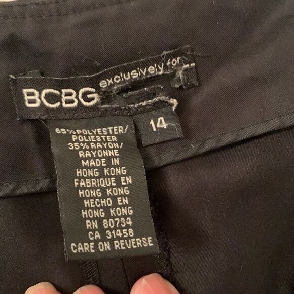 BCBG Rayon Blend Straight Leg Lightweight Black Pants Size 14 - Picture 12 of 13